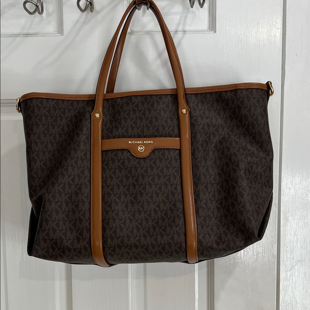 Michael Kors Dark Brown and Tan Bag